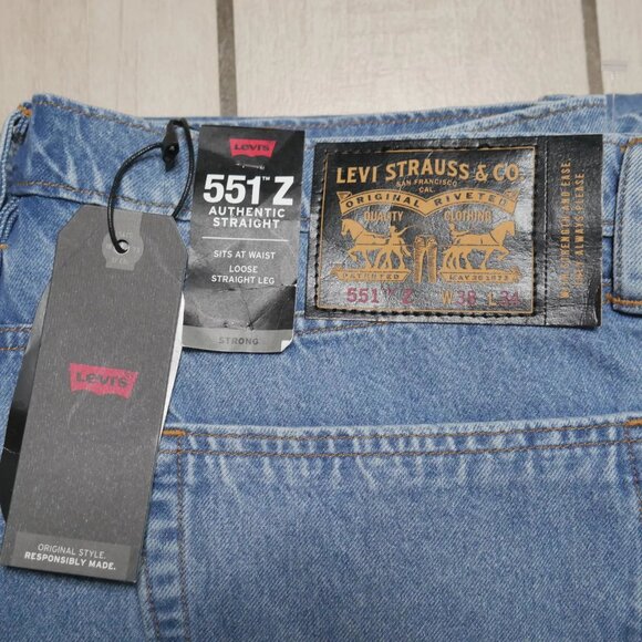 Levi's 551 Z Loose Fit Straight Leg Jeans Men's Size 38x34 Stretch Stonewashed N - Picture 8 of 10